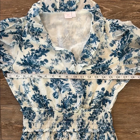 LoveShackFancy x GAP Blue Floral Mini Dress Women's Size Small Limited Edition - Picture 9 of 13